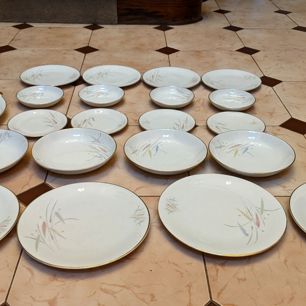 MCM Edelstein Bavaria/Germany pastel wheat dish set plus platter
